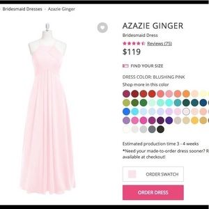 Light pink azazie bridesmaid dress size 0